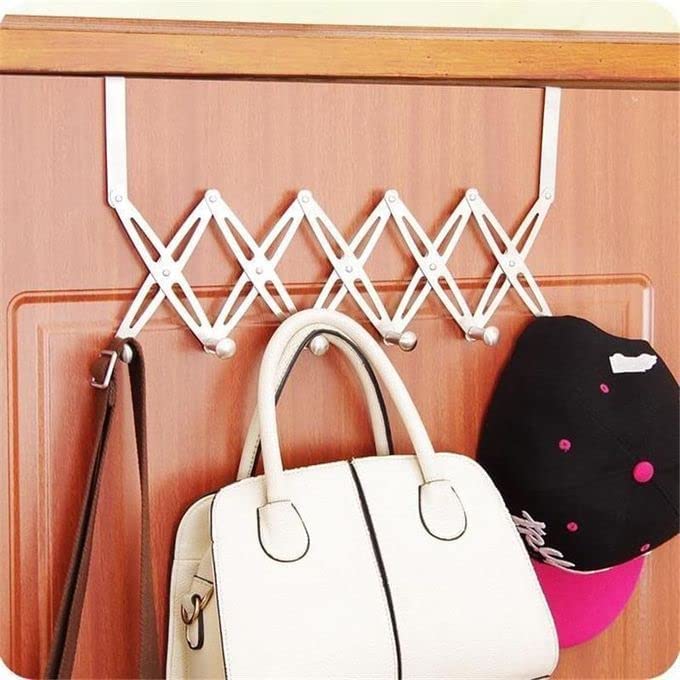 Over The Door Hanger Hooks Organizer for Clothes Adjustable Size - 6 Hook