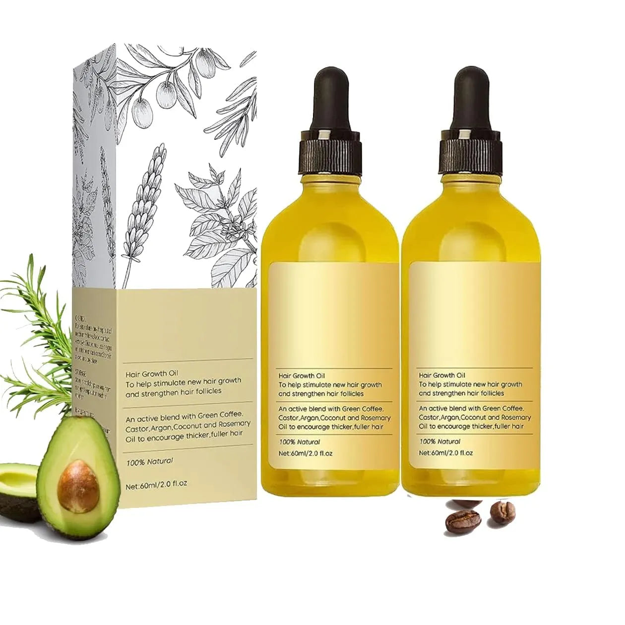 Natural Hair Growth Oil (Pack of 2)