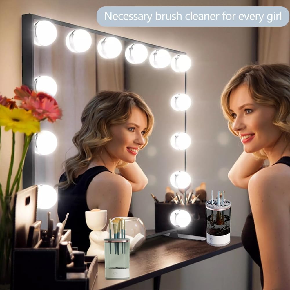 Make Up Brush Cleaner,Electric Brush Cleaner, USB Rechargeable Automatic Deep Cosmetic Cleaning Device