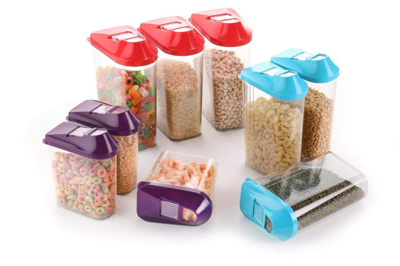 Plastic Transparent Easy Flow Storage Container Set for Kitchen - 6 Pcs 750ml