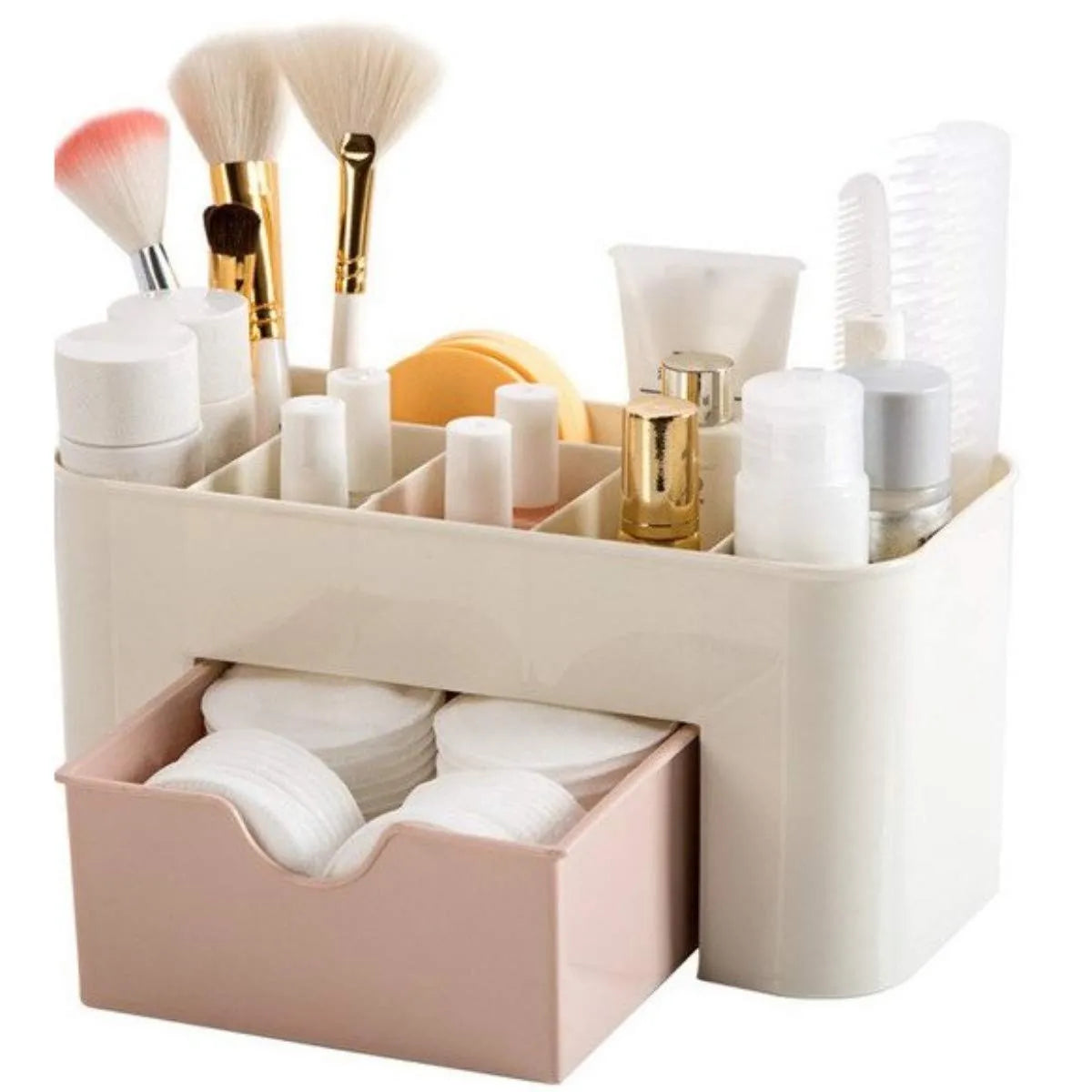 6 Slots And 1 Mini Drawer In This Beauty Organizer for Makeup Tools