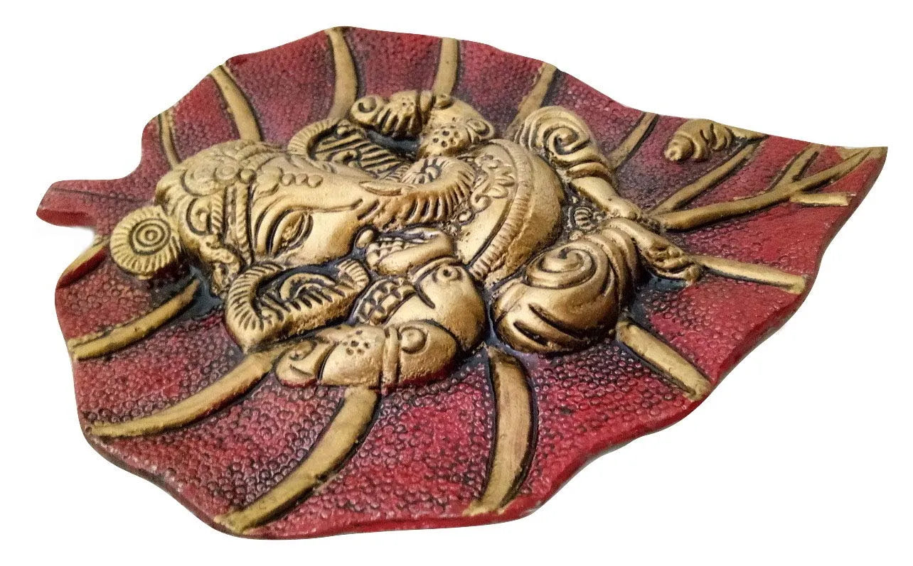 Lord Ganesha on Red Leaf