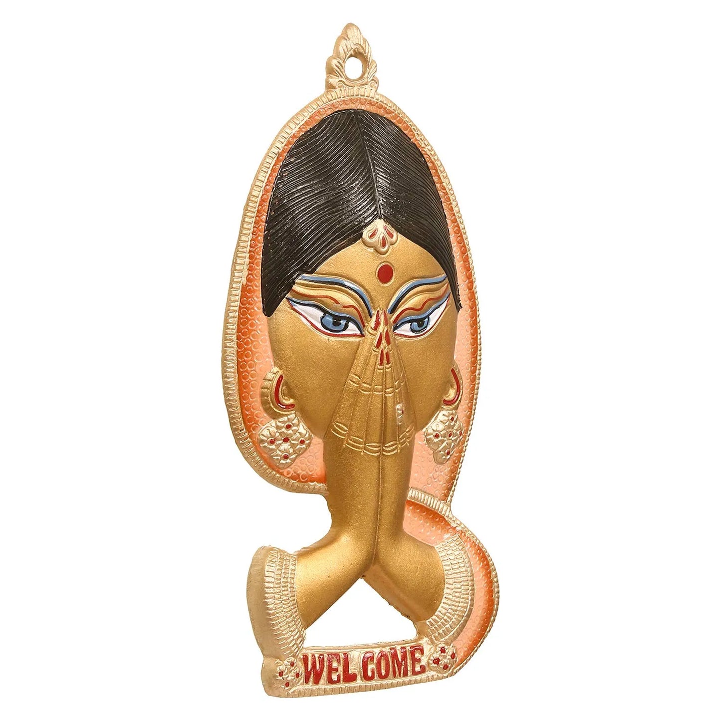 Welcome Lady Metal Colorful Wall Hanging