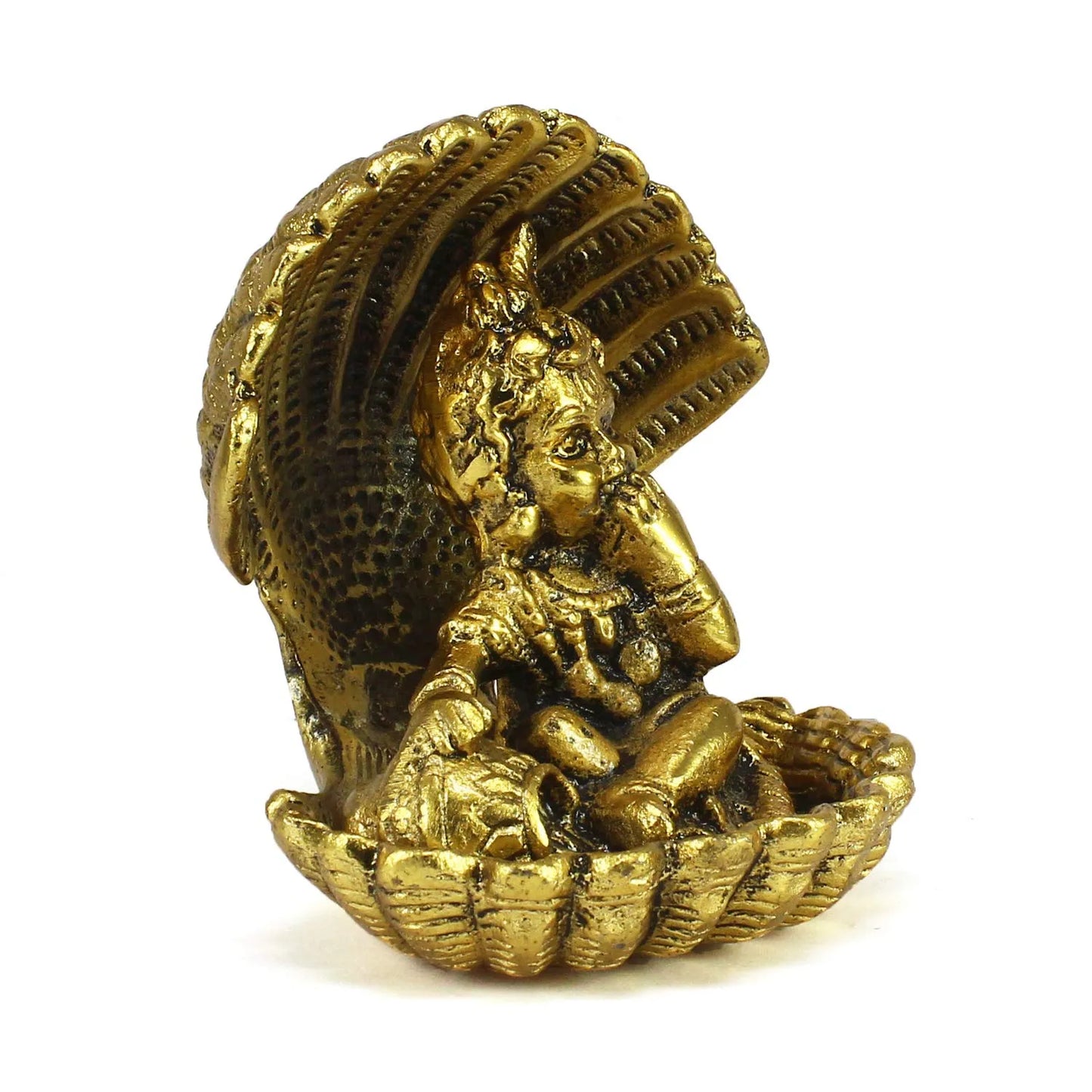 Golden Bal Gopal Krishna having Makhan Decorative Showpiece
