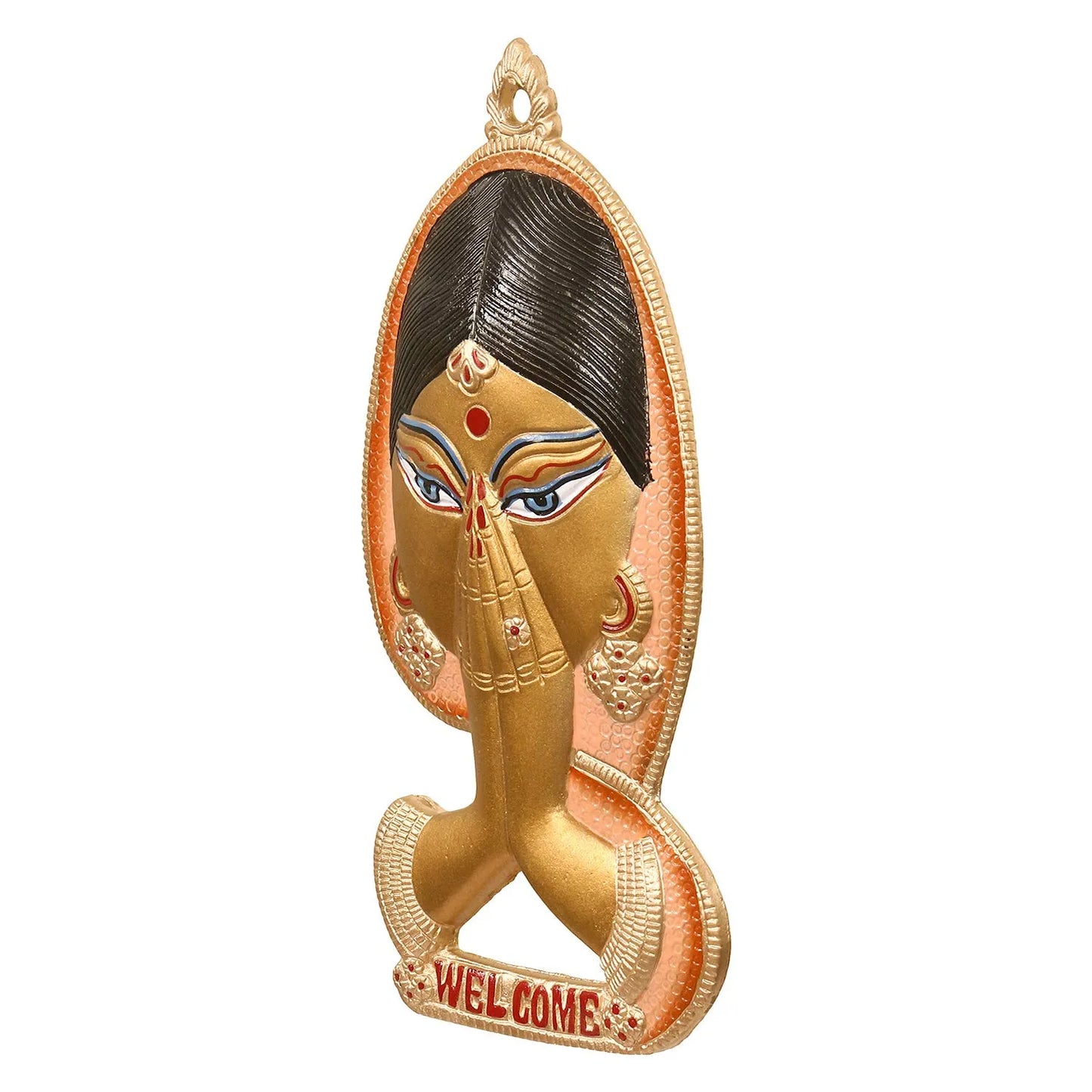 Welcome Lady Metal Colorful Wall Hanging