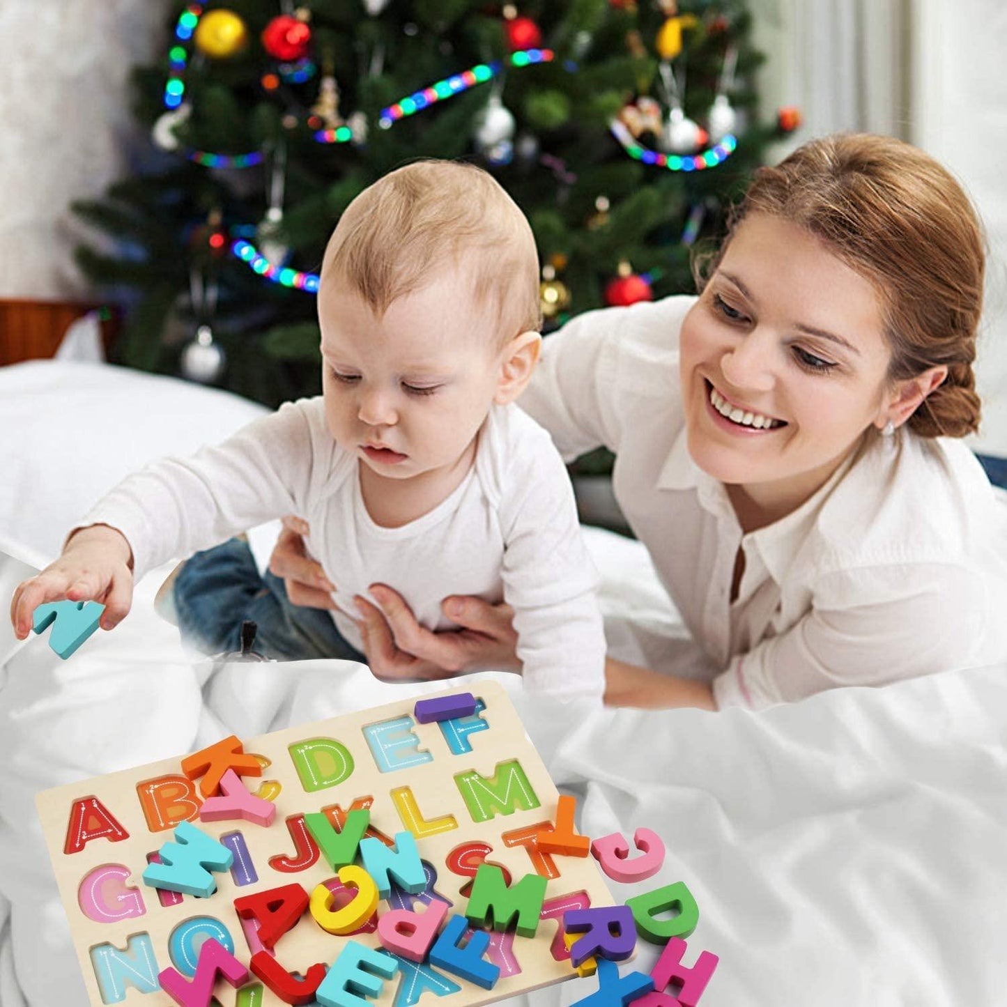 Wooden English Alphabets and Color Learning Educational Board