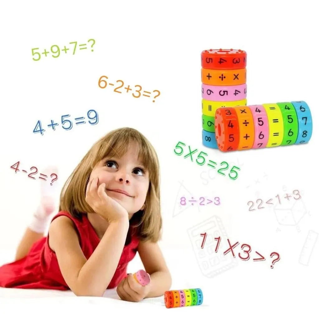 Magnetic Arithmetic Math Learning Toy (Pack of 1 With 6 Blocks)