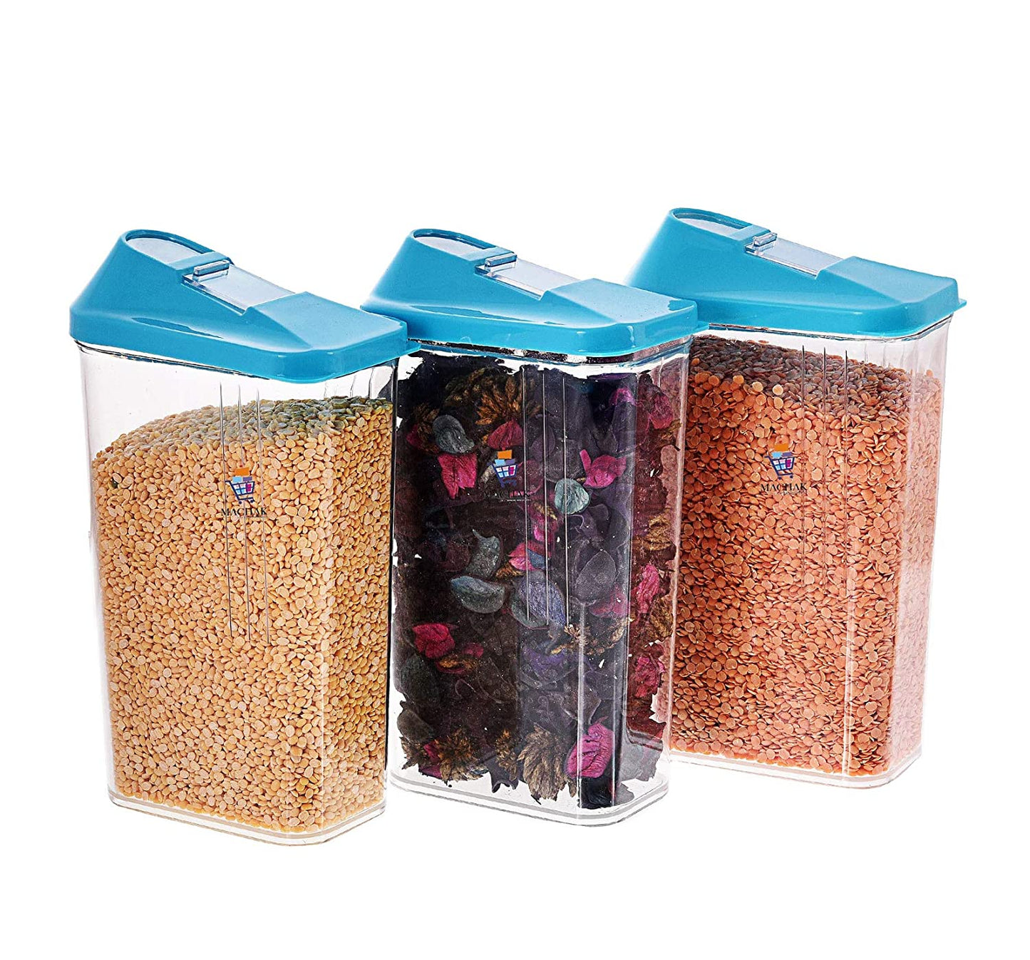 Plastic Transparent Easy Flow Storage Container Set for Kitchen - 6 Pcs 750ml