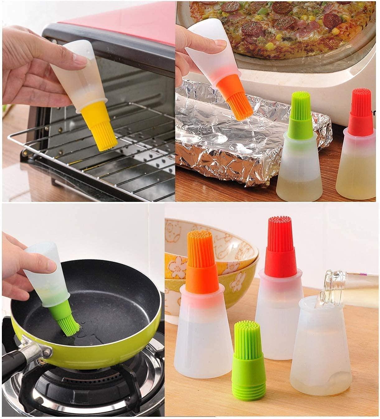 Silicone Oil Bottle with Brush - Safe and Easy Cooking Utensil for Your Kitchen