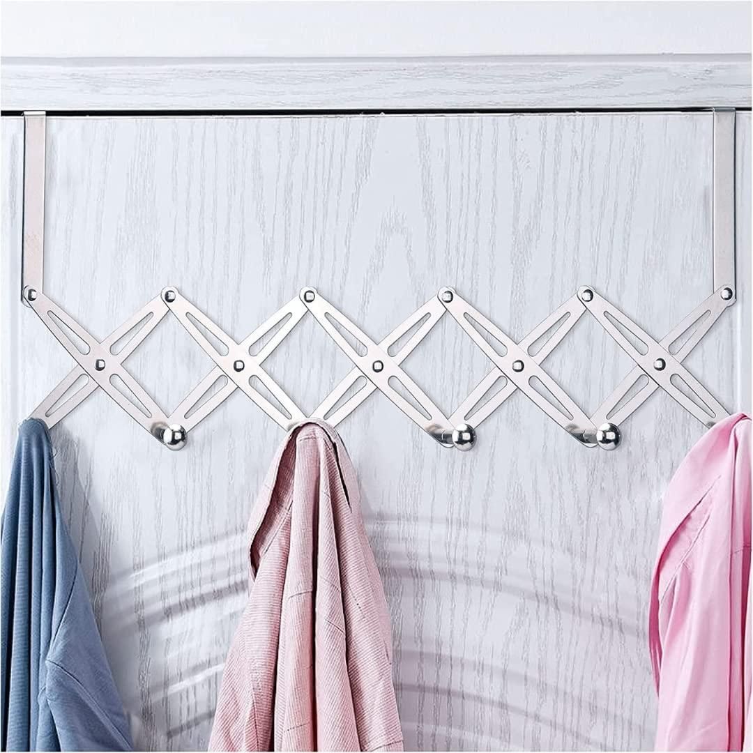Over The Door Hanger Hooks Organizer for Clothes Adjustable Size - 6 Hook