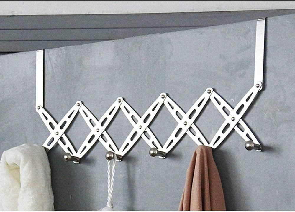 Over The Door Hanger Hooks Organizer for Clothes Adjustable Size - 6 Hook