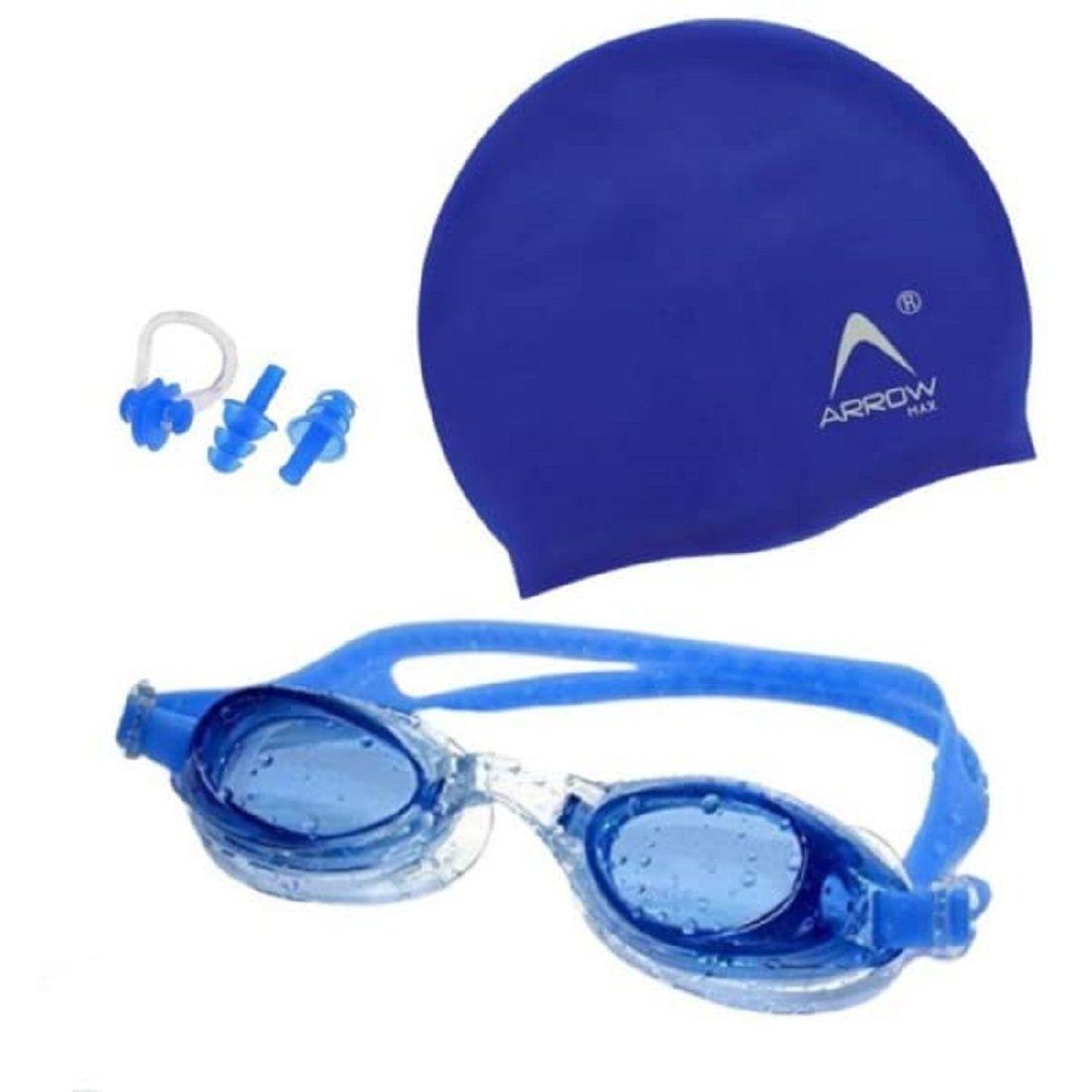 Silicone Anti Fog Swimming Goggles,Cap,earplug noseplug Set Ideal for All