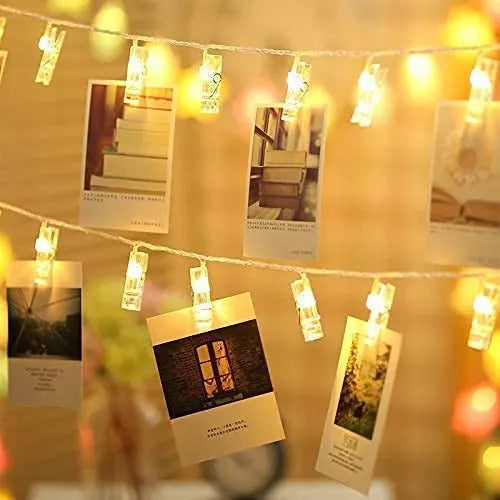 Home 16 LED Photo Clip String Lights for Hanging Photos Cards