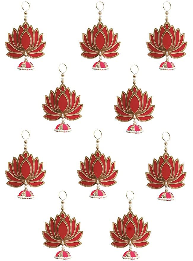 Lotus Hanging 10 Pcs MDF Floral Wall Hangings For Decor