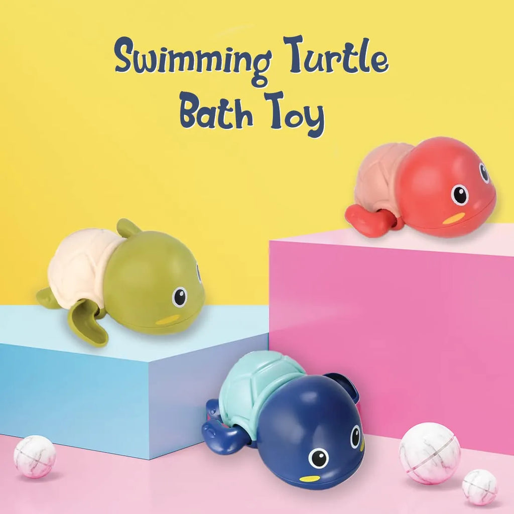 Cute Swimming Turtle Bath Toys for Kids Wind Up Toys