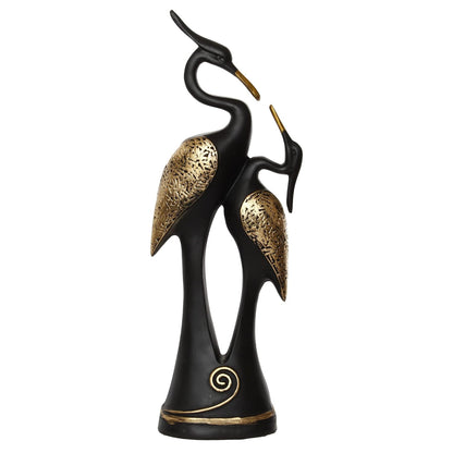 Black Loving Swan Couple Handcrafted Polyresin Decorative Showpiece