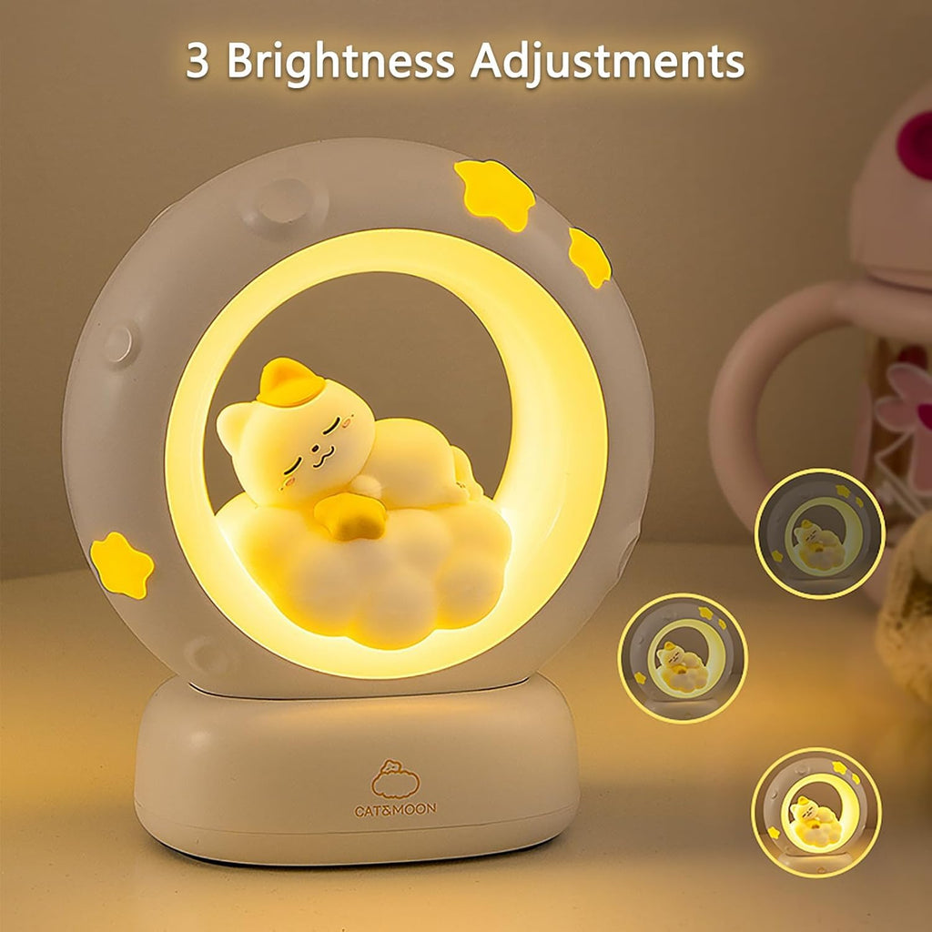 Sleeping Cat LED Night Light Lamp with Touch Control