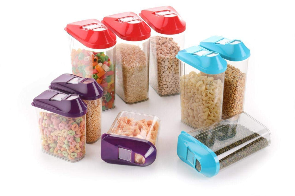 Plastic Transparent Easy Flow Storage Container Set for Kitchen - 6 Pcs 750ml