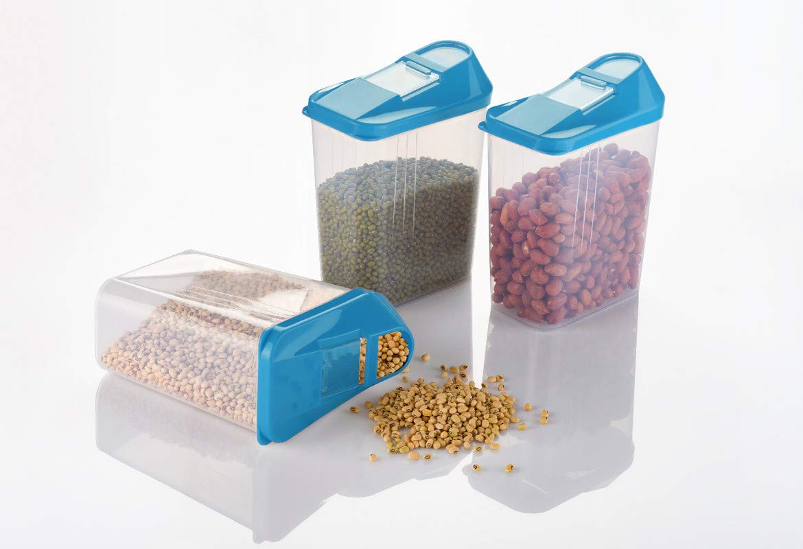 Plastic Transparent Easy Flow Storage Container Set for Kitchen - 6 Pcs 750ml