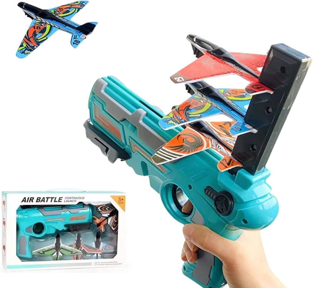 Airplane Launcher Toy Gun with Foam Glider
