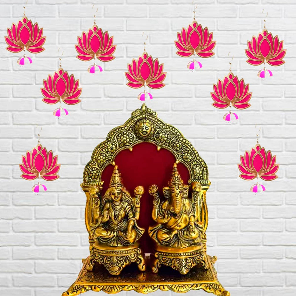Lotus Hanging 10 Pcs MDF Floral Wall Hangings For Decor