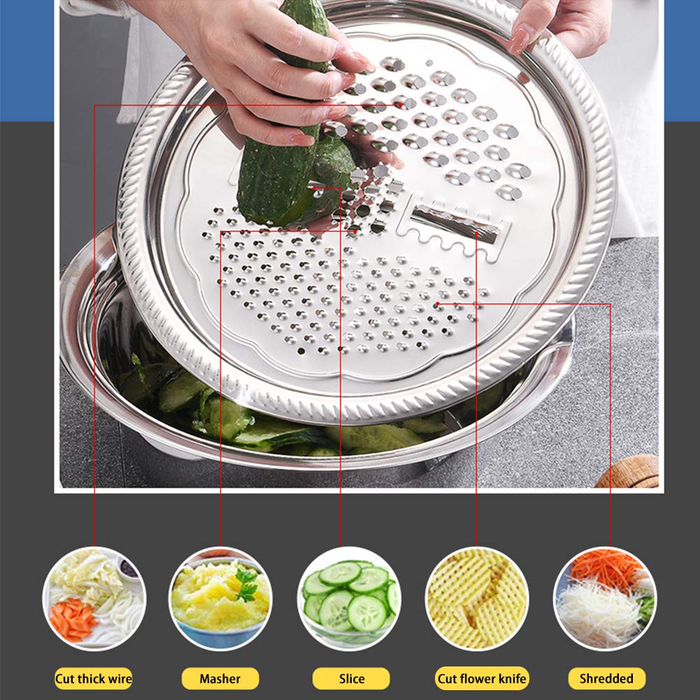 3 in 1 Multifunctional Grater Basin Stainless Steel Colanders Set