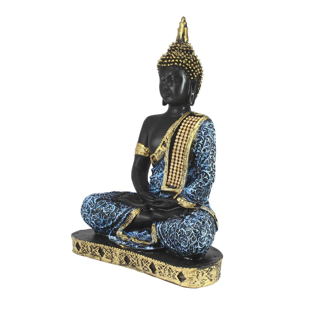 Blue Meditating Buddha Decorative Showpiece - 24 cm