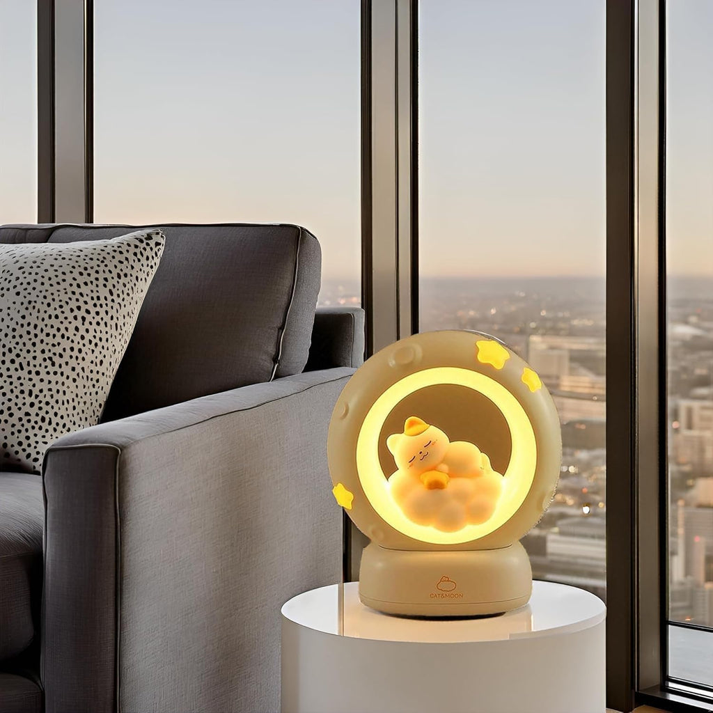 Sleeping Cat LED Night Light Lamp with Touch Control