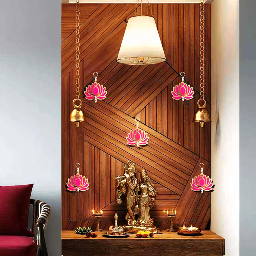 Lotus Hanging 10 Pcs MDF Floral Wall Hangings For Decor