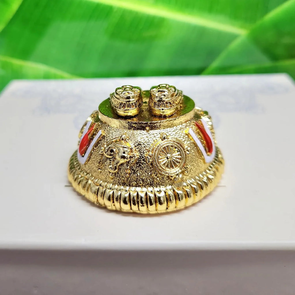 Gold Plated Antique Lord Balaji Charan Paduka