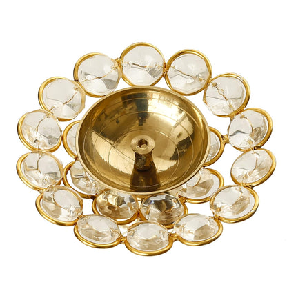 Elegant Crystal Bowl Tealight Holder - Large Size