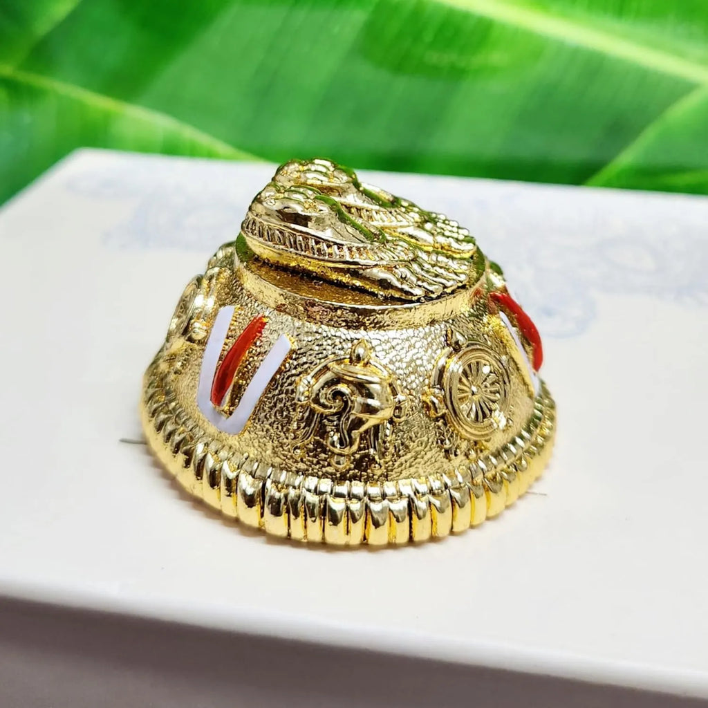 Gold Plated Antique Lord Balaji Charan Paduka