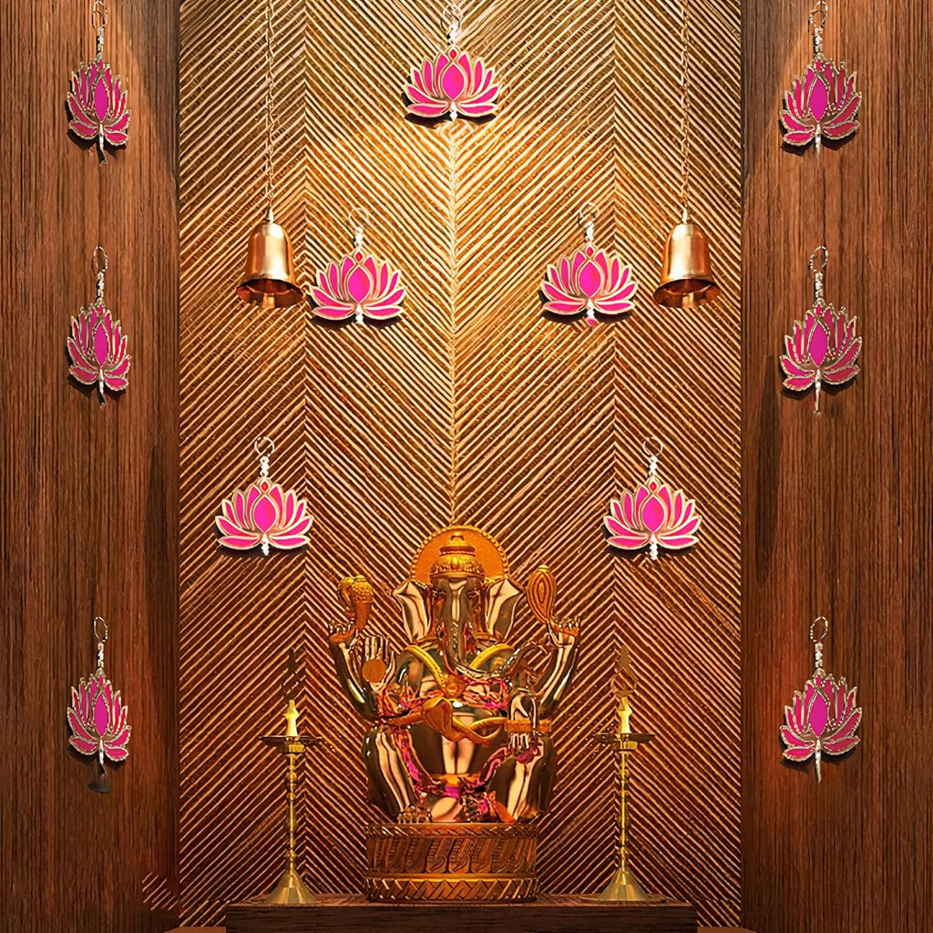 Lotus Hanging 10 Pcs MDF Floral Wall Hangings For Decor