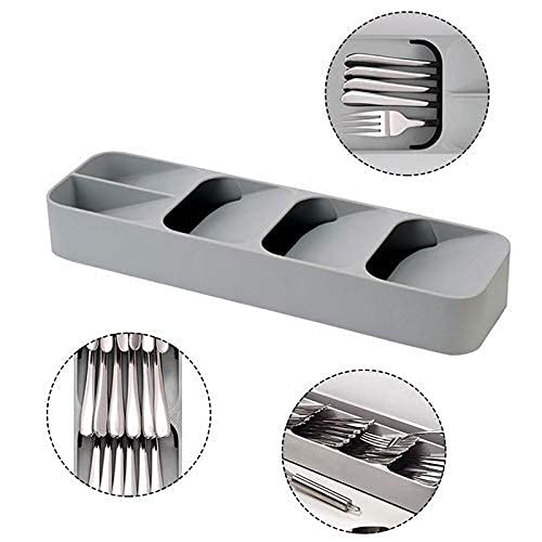 Junk Drawer Organizer Tray for Cutlery Silverware Original Knife and Fork Storage (Pack of2)