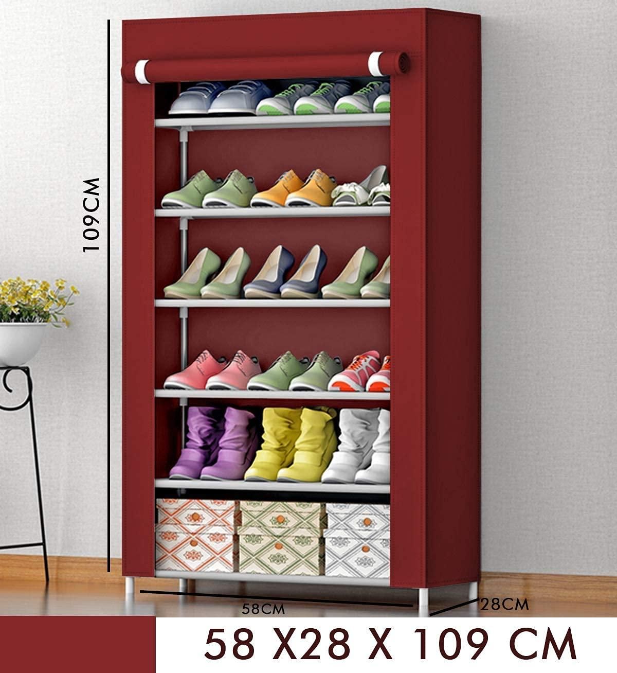 Shoe Rack Stand- 6 Layer Steel Tube And Plastic Dustproof - 6 Shelves