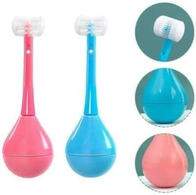 Three Sides Soft Silicone Brush Head Toothbrush (Pack of 2)