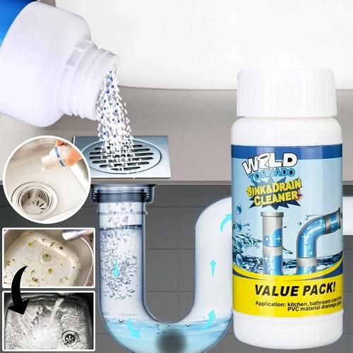 Powerful Sink & Drain Cleaner Powder for Kitchen & Bathroom Pipes
