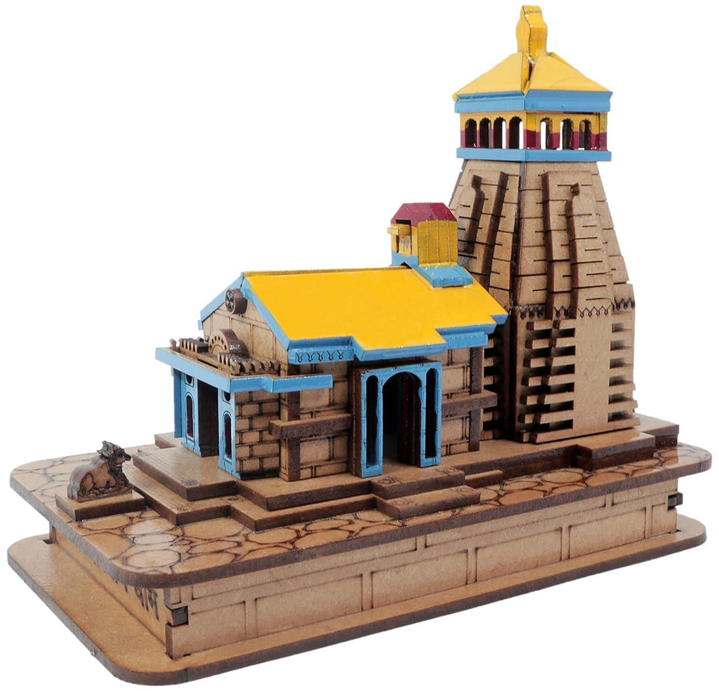 Hand Crafted Kedarnath Temple Wood Statue (4 Inch)