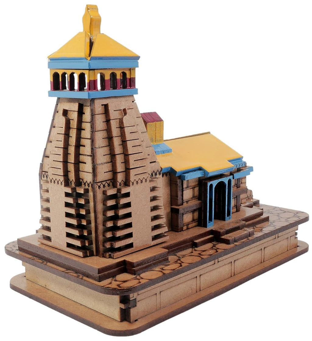 Hand Crafted Kedarnath Temple Wood Statue (4 Inch)