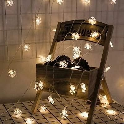 Christmas Snowflake Light Battery Powered Waterproof 14 LED 3M Garden Fairy Lights for Christmas Festival Home Party Decorations