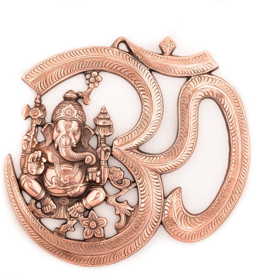 Metal wall hanging of Lord Ganesha with Om