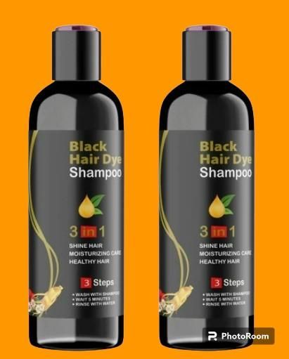 Instant Black Herbal Hair Dye Shampoo for Grey Hair Coverage (100ml) Pack Of 2