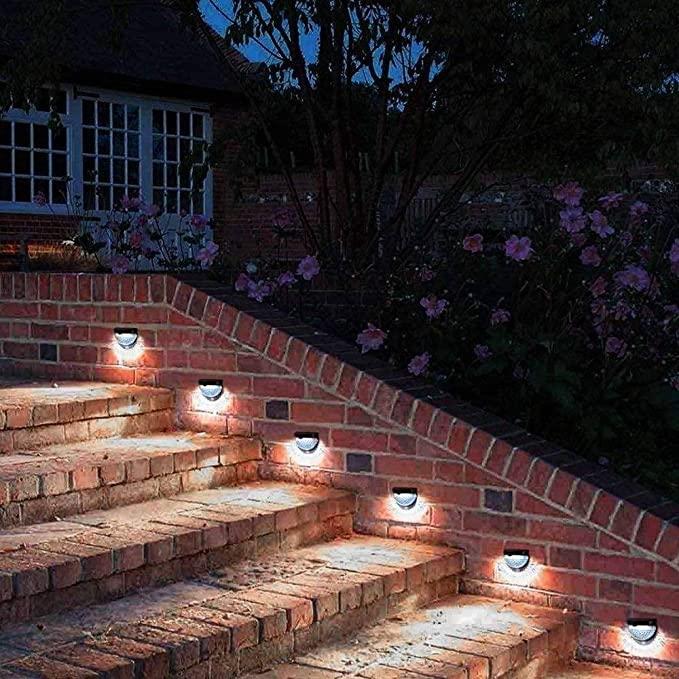 4 Solar 6 Bright LED Door Fence Wall Lights Outdoor Garden Shed Lighting  (Buy 1 Get 1)