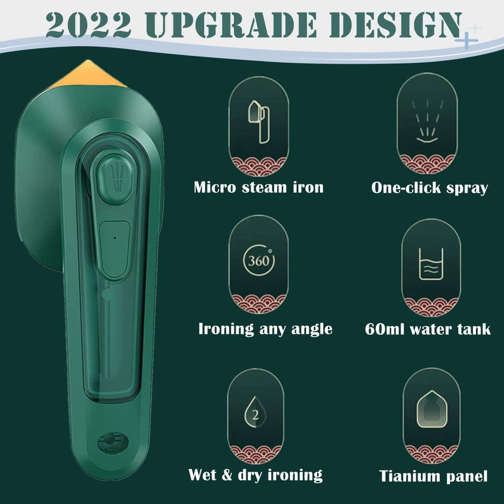 Portable Garment Steamer - Handheld Steam Iron for Travel and Home