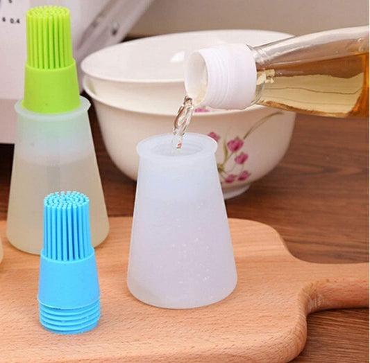 Silicone Oil Bottle with Brush - Safe and Easy Cooking Utensil for Your Kitchen