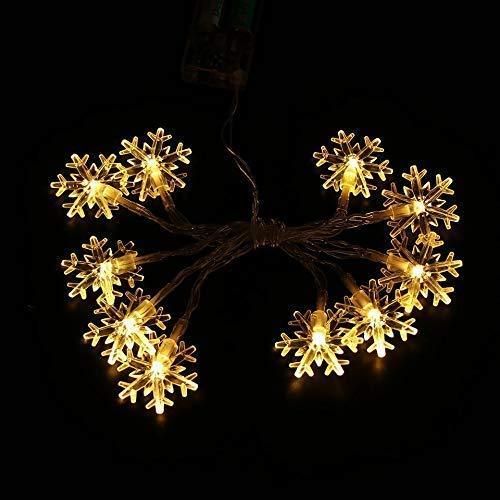 Christmas Snowflake Light Battery Powered Waterproof 14 LED 3M Garden Fairy Lights for Christmas Festival Home Party Decorations