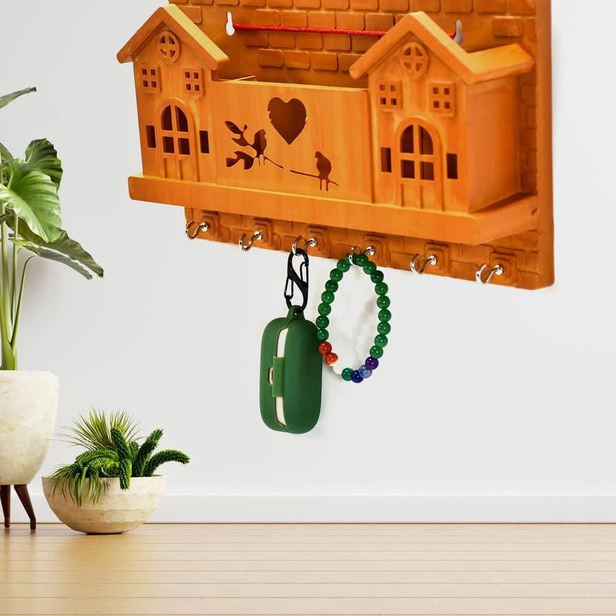 House Design Wooden Keys Stand with 6 Hooks