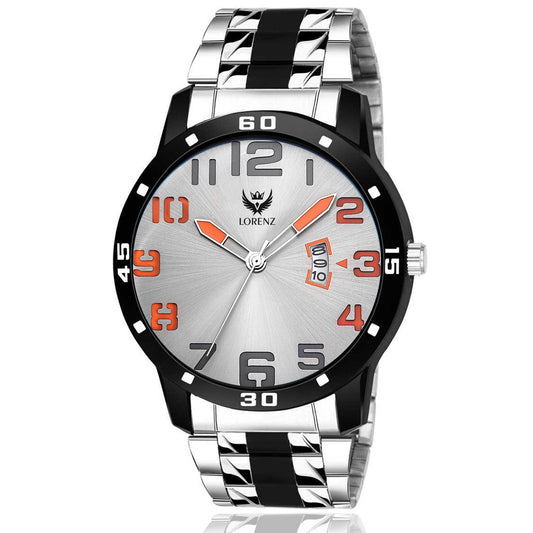 Lorenz two tone chain & multi colour dial watch for men