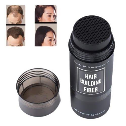 Cover bald spot with Toppik Hair Building Keratin-Derived Fibers