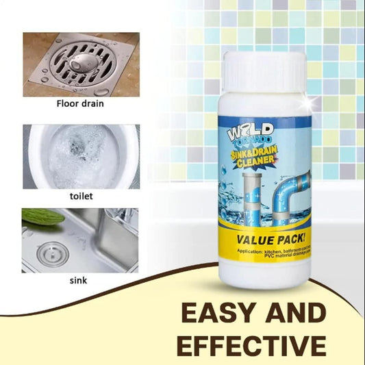 Powerful Sink & Drain Cleaner Powder for Kitchen & Bathroom Pipes
